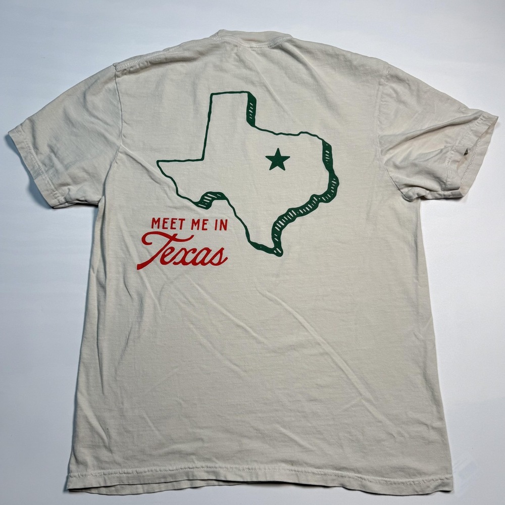 Magnolia Shirt Mens Medium Beige Meet Me In Texas Graphic Travel Souvenir Tee
